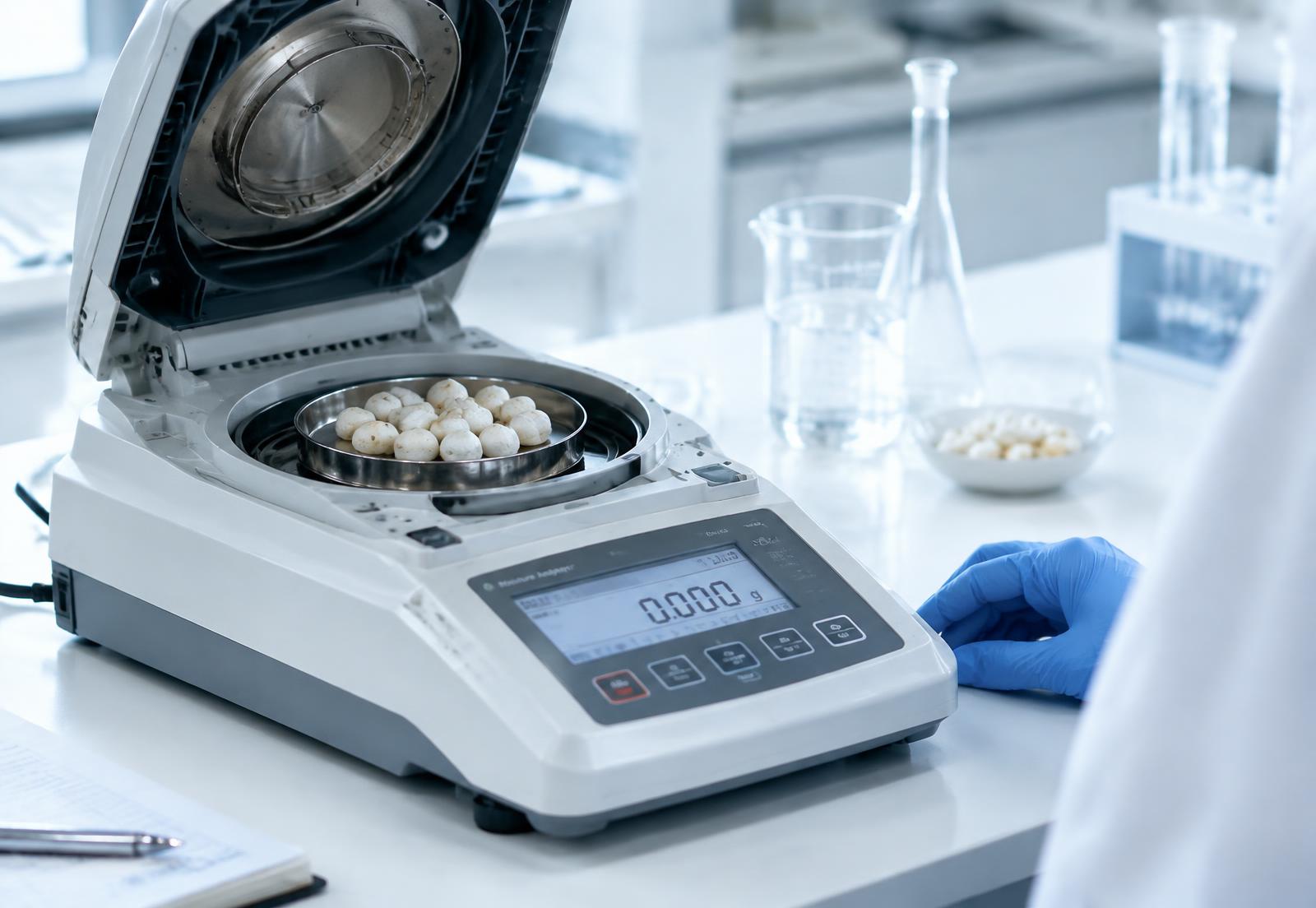 Moisture testing of fox nuts in the lab